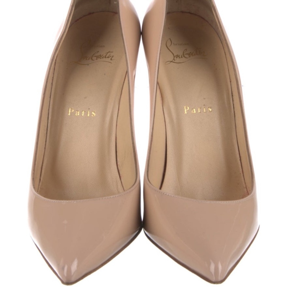 Christian Louboutin Nude Patent Leather Pump Heels - Picture 4 of 15